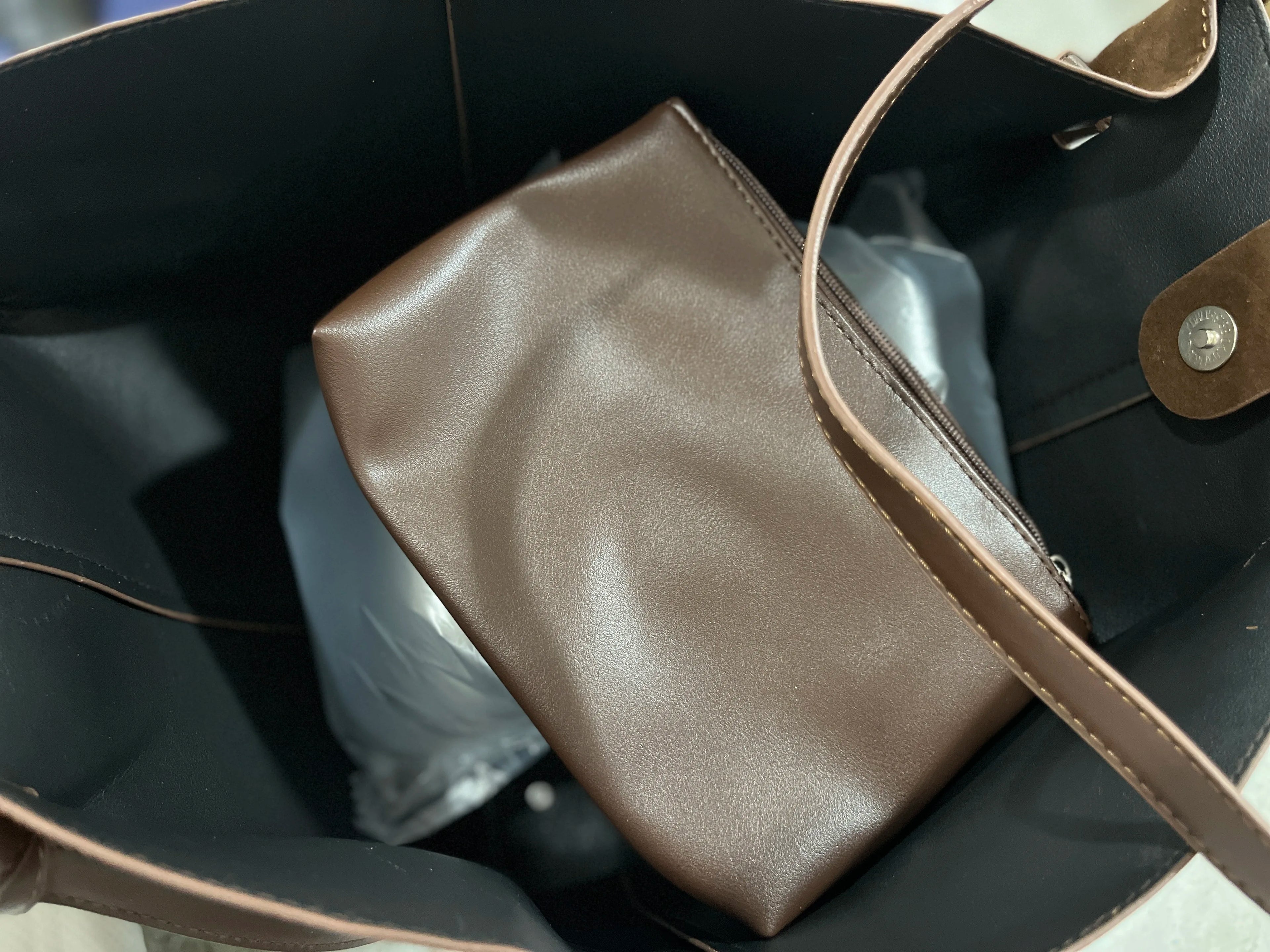 Oversized Faux Suede Winged Tote - Chic Frosted Shoulder Bag