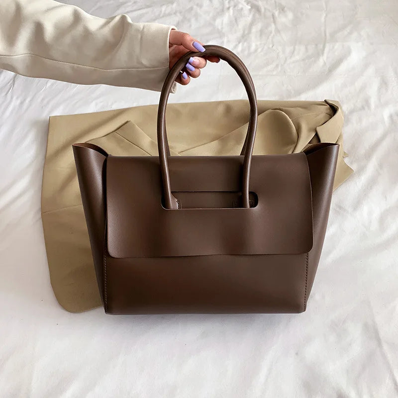 CGABG Large Capacity PU Leather Tote - Elegant Designer Bag