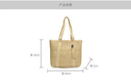 French Style Woven Straw Beach Bag - Large Capacity Tote