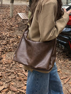 Premium PU Leather Tote Bag - Classic Women's Shoulder Purse