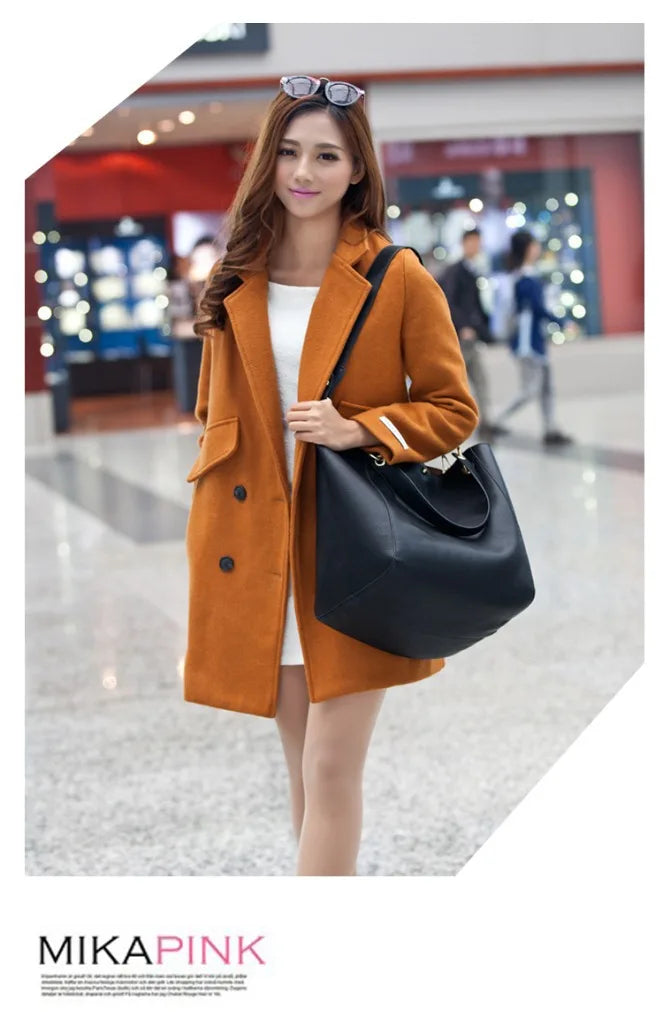 Waterproof PU Leather Tote Bag - Large Top Handle Work Bag