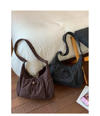 Korean Style Pleated Cloud Bag - Nylon Crossbody Tote