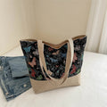 Foldable Large Beach Bag with Floral Print - Summer Tote