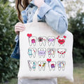 Cute Teeth Tote Bag – Funny Dentist & Dental Assistant Gift, Reusable Canvas Shopping Bag