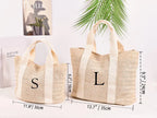 Personalized Burlap Beach Tote Bag – Custom Name Bridesmaid & Bridal Party Gift
