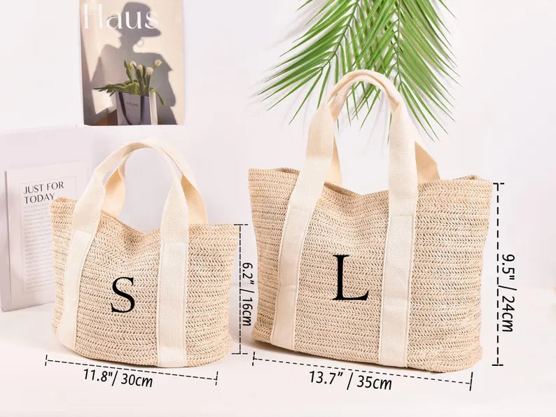 Personalized Burlap Beach Tote Bag – Custom Name Bridesmaid & Bridal Party Gift