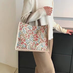 Large Canvas Tote Bag with Handles – Casual Fashion Shoulder Bag for Work, Shopping & Travel