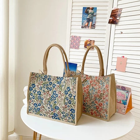 Large Canvas Tote Bag with Handles – Casual Fashion Shoulder Bag for Work, Shopping & Travel